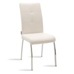 Καρέκλα Ariadne pakoworld PU λευκό-πόδι χρωμίου 1τεμ