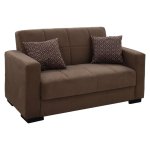 Kαναπές κρεβάτι Vox pakoworld 2θέσιος ύφασμα βελουτέ καφέ 148x77x80εκ 1τεμ