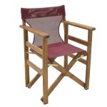Καρέκλα-πολυθρόνα σκηνοθέτη Retto pakoworld μασίφ ξύλο οξιάς καρυδί-πανί μπορντό 1τεμ