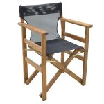 Καρέκλα-πολυθρόνα σκηνοθέτη Retto pakoworld μασίφ ξύλο οξιάς καρυδί-πανί μαύρο 1τεμ