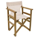 Καρέκλα-πολυθρόνα σκηνοθέτη Retto pakoworld μασίφ ξύλο οξιάς καρυδί-πανί μπεζ-λευκό 1τεμ
