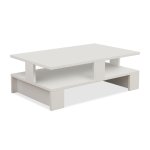 Τραπέζι σαλονιού Mansu pakoworld χρώμα λευκό 80x50x27,5εκ 1τεμ