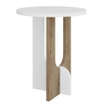 Βοηθητικό τραπέζι Luna pakoworld λευκό-φυσικό Φ40x47 εκ 1τεμ