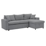 Γωνιακός καναπές-κρεβάτι αναστρέψιμος Lilian pakoworld ύφασμα γκρι 225x148x81εκ 1τεμ