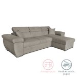 Γωνιακός καναπές-κρεβάτι αναστρέψιμος Comy pakoworld μπεζ-καφέ 286x160x75-90εκ 1τεμ