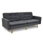 Καναπές-κρεβάτι Flexible pakoworld σε ανθρακί ύφασμα 198x87x76εκ 1τεμ