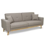 Καναπές-κρεβάτι Carmelo pakoworld με μπεζ-γκρι ύφασμα 214x80x86εκ 1τεμ