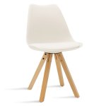 Καρέκλα Caron pakoworld PP λευκό-φυσικό πόδι 1τεμ