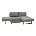 Πολυμορφικός καναπές-κρεβάτι Defry pakoworld γκρι ύφασμα 230x165x72εκ 1τεμ
