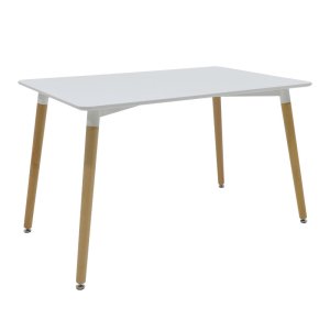 Τραπέζι Natali pakoworld MDF λευκό-πόδια φυσικό 120x80x76εκ 1τεμ