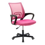 Καρέκλα γραφείου εργασίας Berto I pakoworld ύφασμα mesh ροζ 56x47x85-95εκ 1τεμ