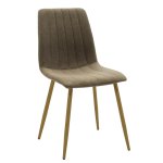 Καρέκλα Noor pakoworld καφέ ύφασμα-πόδι φυσικό μέταλλο 44x55x86εκ 1τεμ
