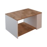 Τραπέζι σαλονιού Noil pakoworld oak-λευκό μελαμίνης 90x60x48εκ 1τεμ