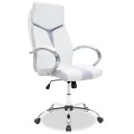 Καρέκλα γραφείου διευθυντή SHARK pakoworld τεχνόδερμα λευκό-γκρι 1τεμ