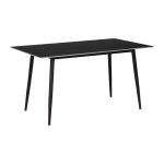 Τραπέζι Gustas pakoworld μαύρο μαρμάρου sintered stone-πόδι μαύρο μέταλλο 160x90x75εκ 1τεμ