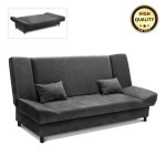 Kαναπές - κρεβάτι Tiko Plus Megapap τριθέσιος με αποθηκευτικό χώρο και ύφασμα σε σκούρο γκρι 200x90x96εκ. 1τεμ