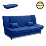 Kαναπές - κρεβάτι Tiko Plus Megapap τριθέσιος με αποθηκευτικό χώρο και ύφασμα σε μπλε 200x90x96εκ. 1τεμ