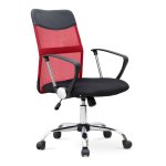 Καρέκλα γραφείου Franco Megapap με ύφασμα Mesh χρώμα κόκκινο - μαύρο 59x57x95/105εκ. 1τεμ