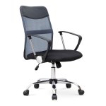 Καρέκλα γραφείου Franco Megapap με ύφασμα Mesh χρώμα γκρι - μαύρο 59x57x95/105εκ. 1τεμ