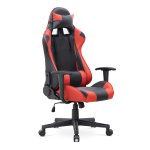 Καρέκλα γραφείου Gaming Alonso Megapap από τεχνόδερμα χρώμα κόκκινο - μαύρο 67x70x125/135 εκ. 1τεμ