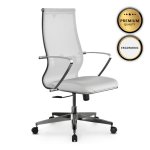 Καρέκλα γραφείου B2-163K Megapap εργονομική με ύφασμα Mesh και τεχνόδερμα χρώμα λευκό 58x70x103/117εκ. 1τεμ