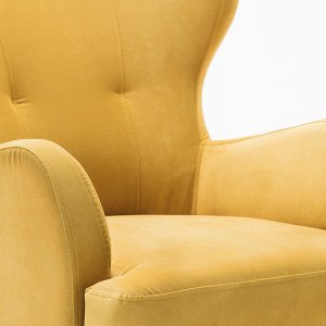 Μπερζέρα - πολυθρόνα Karina Megapap βελούδινη χρώμα κίτρινο 69x60x88εκ. 1τεμ