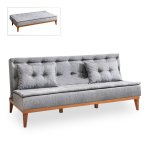 Καναπές - κρεβάτι Veron Megapap τριθέσιος υφασμάτινος χρώμα γκρι 180x80x78εκ. 1τεμ