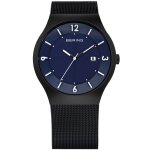 Bering Solar Watch Classic 14440-227 Men's Watch Black Blue 40 mm